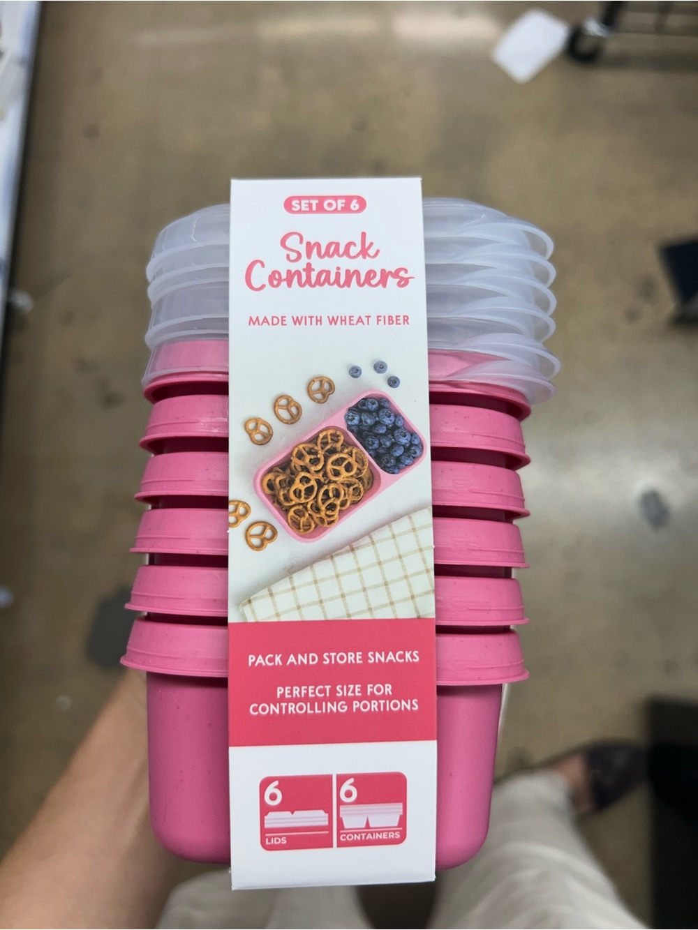 Snack Containers (Set of 6) - Pink - Picture 2 of 3